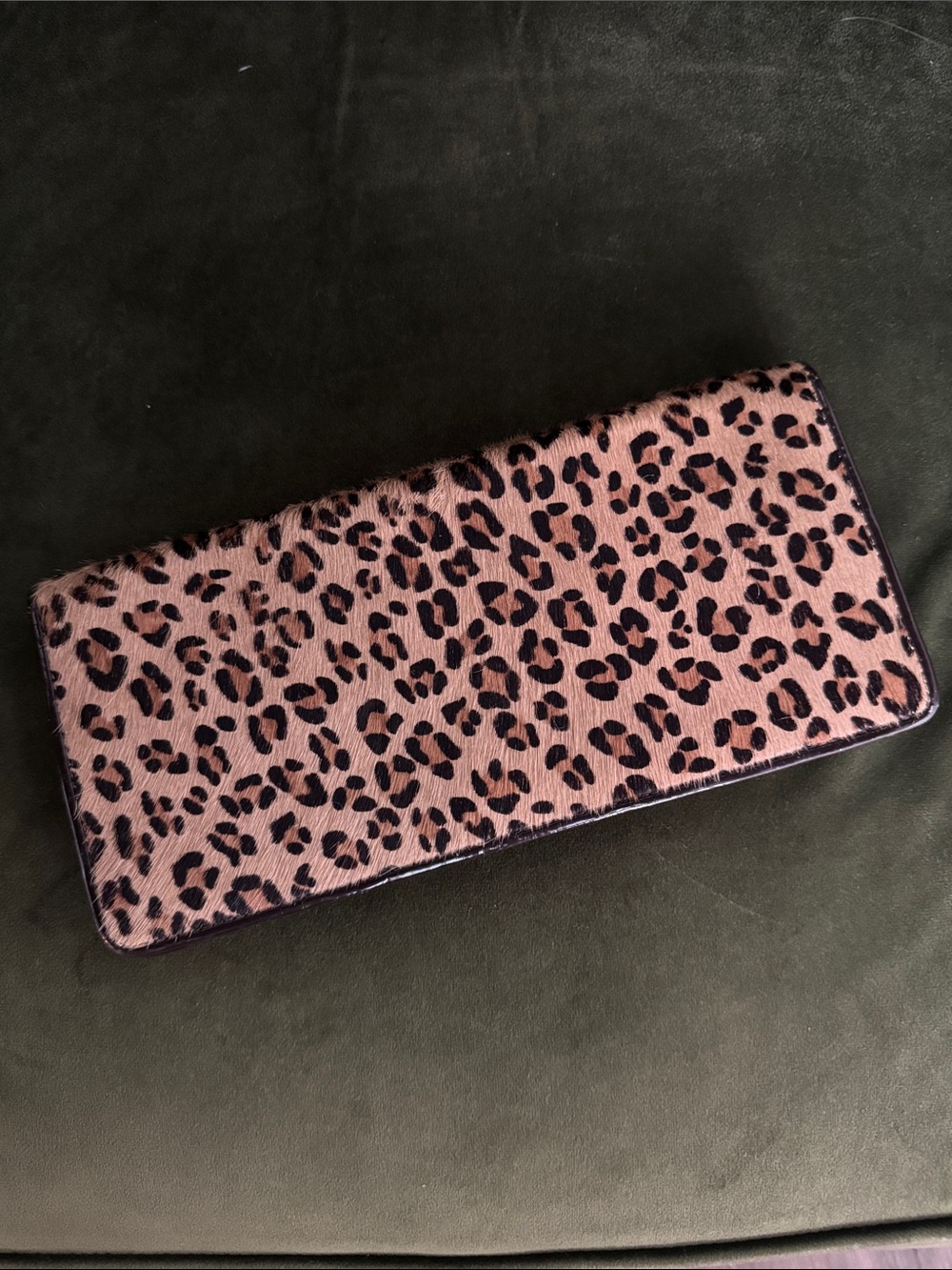 Saks 5th Avenue Vintage Leopard Print Long Wallet - Pink and Black